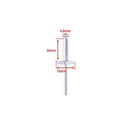 Large Flange Blind Rivets, Aluminum,Flange Diameter 3/16" (4.8mm)  Pop Rivets Assortment Kit Blind Rivet - size: 3/16 x 3/4 inch-60 pcs