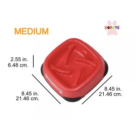 BFSEALS Slow Fedeer Pet Eater Bowl, MEDIUM, Elegant Red color