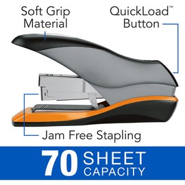 Swingline Stapler, 70 Sheet Capacity, Low Force, Full Strip, Desktop Stapler, Optima 70, Silver (87875)
