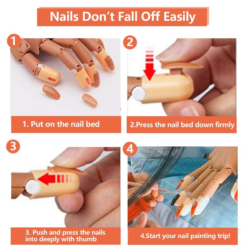 Flexible Movable False Fake Hands Nail Art Manicure Practice Hand