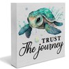 Rustic Trust the Journey Beach Wooden Box Sign Desk Decor,