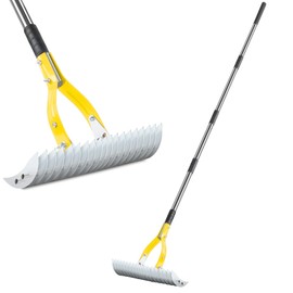 Niovrooro Thatch Rake,15" Lawn Dethatcher Rakes,Dead Grass Remover,Manual Dethatching Rake with Adjustable Length Handle,Scarifier Rake,Thatching Rakes for Lawns Grass Loosening Soil