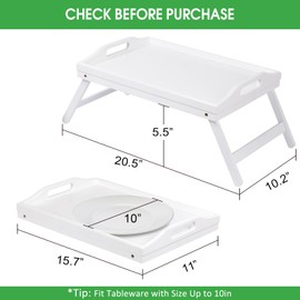 Breakfast Tray Folding Legs with Handles Kids Bed Tray Table for Sofa Eating,Drawing,Platters Bamboo Serving Lap Desk Snack Tray