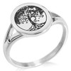 Tioneer Stainless Steel Tree of Life Symbol Minimalist Oval Top