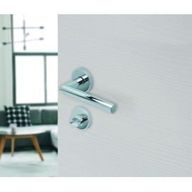 scoop Beschläge Hamburg SBL 1106 Door Handle Door Fitting Amsterdam SBL 1106 - Door Handles with Toilet Rosettes for Bathroom and Toilet - Handle Set / Door Handle for Interior Doors, Round, Polished