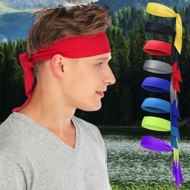 Hiking Jogging Running Fitness Sports Exercise Basic Headband Hair Scarf 04.Purple/ONESIZE 2ea