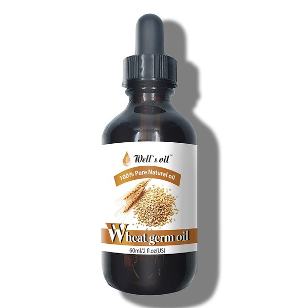 Well's 100% Wheat Germ Oil 2oz / Anti-Aging/Promotes Hair Growth/Repairs Skin