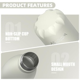 WATERSY Stainless Steel Water Bottle, 500 ml, Thermos Flask, Children, BPA-Free Thermal Drinking Bottles, Cold and Warm, Leak-Proof Water Bottle, Metal, Water Bottle, Double-Walled Sports for Gym