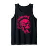 Punk Rock Skull Style Anarchy Rocker Mohawk fuchsia skeleton Tank