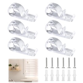 ALLisWE 6PCS Roman Blind P Clip Plastic Roller Shade Clear Safety Chain Retainer Child Safety Clear Roman Blind Roller Blind Clips with 8 Screws and 8 Pillars for Blinds Vertical