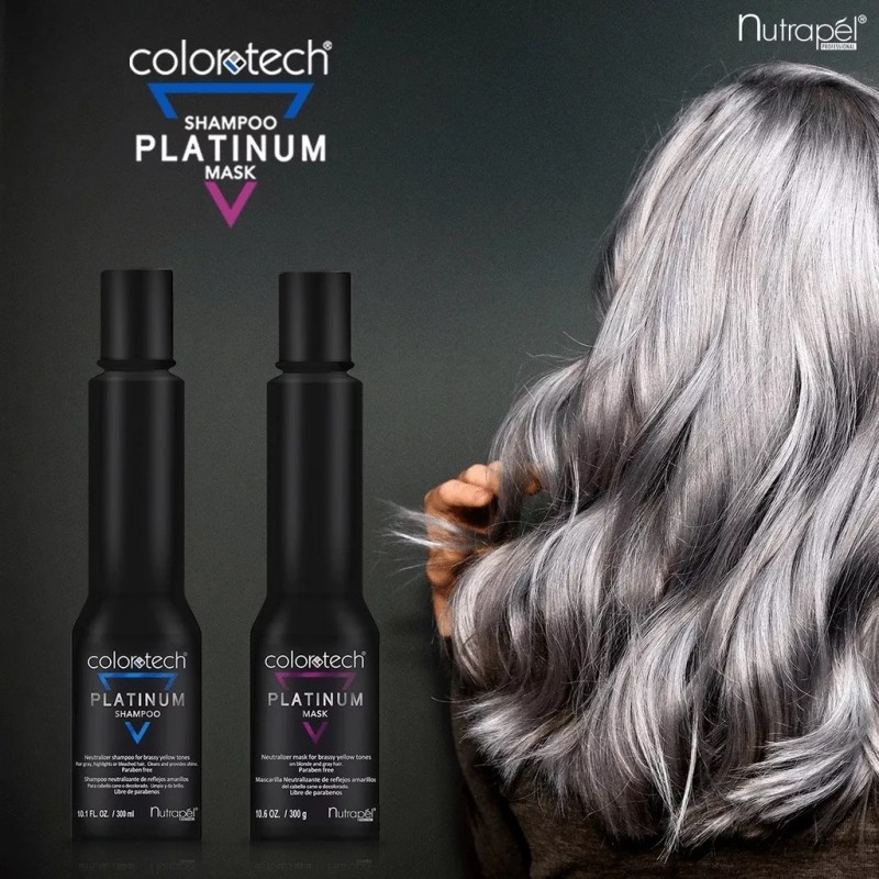 Nutrapel Shampoo Matizador + Emulsion Platinum 300ml C/u Nutrapel