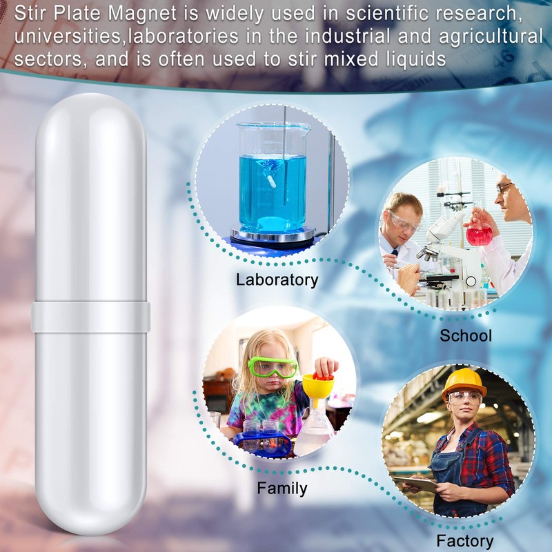 PTFE Magnetic Stirrer Mixer Stirring Rod with Ring Shape White
