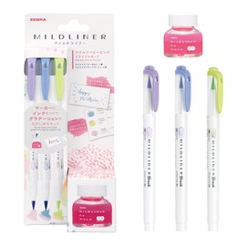 Zebra Highlighter Bottle Ink Under Mild Baby Pink Set SE-WI1-MBP