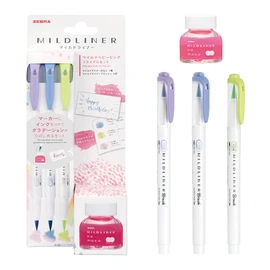 Zebra Highlighter Bottle Ink Under Mild Baby Pink Set SE-WI1-MBP