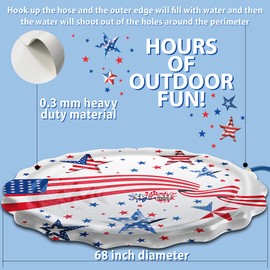 Splash Pad Sprinkler for Kids 68" Most Durable, Thickest, Best Slip n Slide for Toddlers, Outdoor Water Play Kiddie Pool Splash Mat. Perfect Toy for 1 2 3 4 5 Year Old Kid