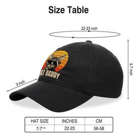 Pishovi Cat Daddy Fun Baseball Cap, Vintage Adjustable Cotton Cap, Funny Retirement Gift for Cat Lovers, Christmas Anniversary Birthday Gifts - Black