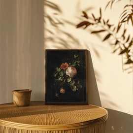 RETRART Vintage Wall Art, Vintage Floral Wall Art Prints - Moody Dark Academia Decor for Rustic Aesthetic - 11" x 14" Unframed Canvas Prints for Bedroom Living Room Bathroom Wall Decor