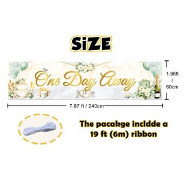 One Day Away Banner 7.8 x 1.9 ft, Rehearsal Dinner Banner, Wedding Rehearsal Party Photography Background, Rehearsal Brunch Party Decoration