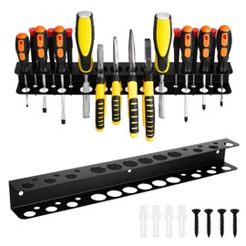 CCAENI Screwdriver Plier Organizer Heavy Duty Wall Mount Tool Storage Rack Screwdriver Organizer Hand Tool Hammer Pliers Storage Rack For Garage Workshop Homes Workshops Sheds，15.75 Inch