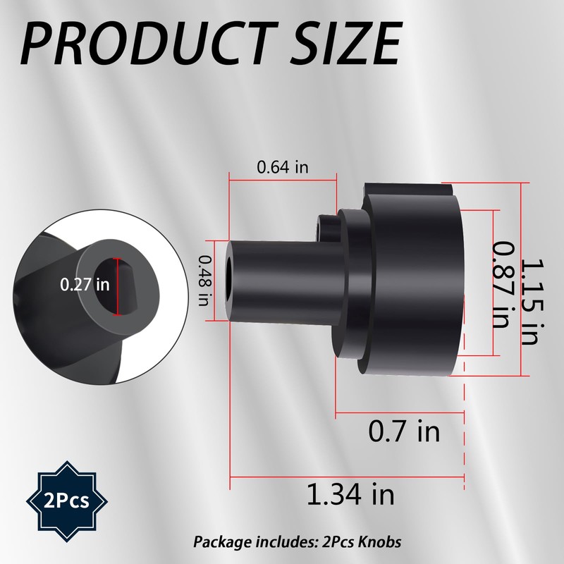 Ciuouient 2Pcs Replacement Knobs,Black,Plug and Play