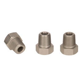PrecisionGeek 1/8 NPT Aluminum Natural Silver Hex 14 Socket Blanking Plug Bung Bung Blocking Male Fuel Oil Adapter - Set of 3