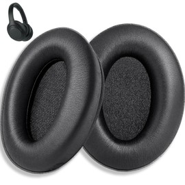 Replacement WH1000XM3 EarPads for Sony WH-1000XM3 Headphones Soft Memory Foam Ear Cushion Earmuffs Cover Cup, Protein Leather Headset Earpad, Repair Part (Black)
