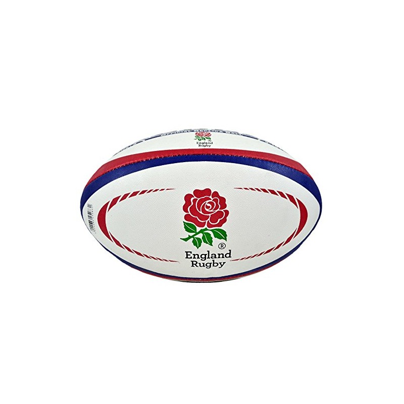 Gilbert England Replica Rugby Ball - White, Blue and Red