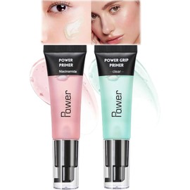Hydrating Face Primer with Hyaluronic Acid - Gel-Based Makeup Primer for Smooth Skin, Makeup Grip, and Moisturizing - 2 Color Options Available