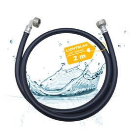 LICHTBLAU Hot Water Inlet Hose 90° Degree I 2 m I 3/4 Inch Washing Machine Dishwasher I 2996 I Hot Water Hose with Metal Thread I Includes Seal