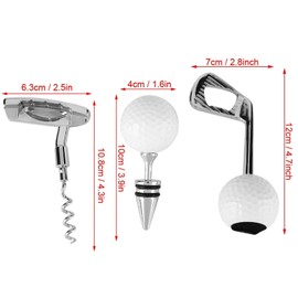 Uadme Golf Bottle Opener Set, 3 Stück Flaschenöffner aus Zinklegierung, Luxus Weinöffner mit Eleganten Geschenkbox, Golfförmiger Rotwein Bierflaschenöffner Korkenöffner