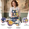 Foatcox Cooking Apron, Kitchen Aprons for Women, Waterproof, Adjustable, Floral