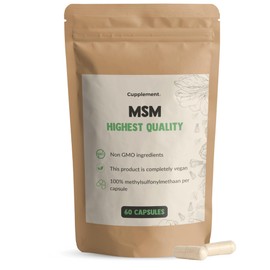 Cupplement - MSM 60 Tablets - MSM Preparations - No Powder, 1000 mg, Gel or Tablets - Pure - Powder - Dietary Supplement - Superfood - Anti Ageing - Msmpowder