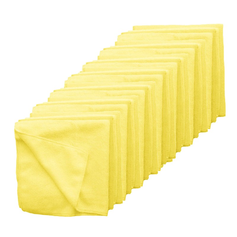 M&Y Yellow Microfiber Cleaning Towel 15"x15" Polishing Cloth Ultra Soft