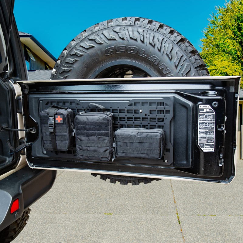 Tailgate Molle Panel Rear Door Cargo Organizer Kit Interior Storage