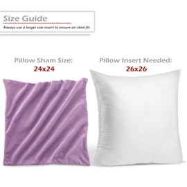Nestl Throw Pillow Covers, Cozy Velvet Decorative Pillow Cases 24x24 Inches, Soft Solid Couch Pillow Covers for Sofa, Bed and Car, Set of 2 - Lavender