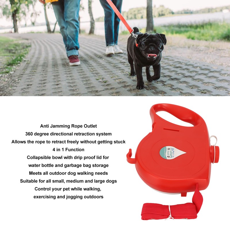 Retractable Dog Leash 360 Degree Built in Water Bottle Puppy