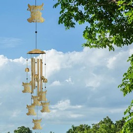 Highland Cow Outdoor Wind Chimes - Metal Memorial Wind Chime for Outdoor/Indoor Birthday Festival Gifts, Patio, Home, Porch, Yard Decor, Garden Decorations