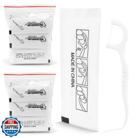 HOFASON 200 Count Individually Wrapped Floss Picks Dental Floss Sticks Bulk, 