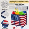 QOUBAI 3Pack Insulated Reusable Grocery Bags American flag Collapsible Food