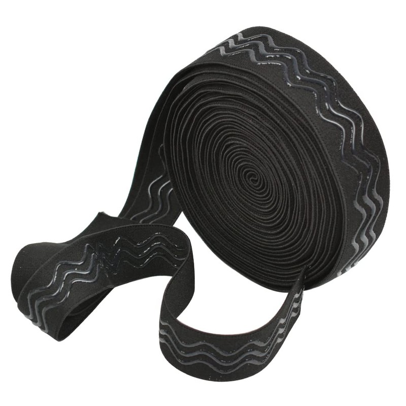 YANTAISIYU Black Elastic Band, 1 Inch x 6 Yard, Wavy-Shape