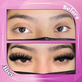 Yawamica Yawamica Eyelash Clusters Fluffy Wispy Eyelash Extension 19-25mm Lash Clusters 300D Mega Volume Individual Lashes 240pcs Cluster Lashes DIY Lash Extension by Self for Beginners