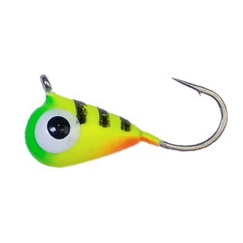 Tungsten 4 Anglers 97% Pure Tungsten Ice Fishing Jigs 5mm 1/16oz #12| Tear Drop Fishing Lures for Winter Ice Jigging, 5-Pack (Fire Tiger)