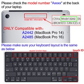 Sanfulin Keyboard Cover for MacBook Pro 14''/16'' (A2442 A2779 A2918 A2992 A2485 A2780 A2991) M1 M2 M3 Pro/Max, MacBook Air 13.6''/15'' (A2941 A3114 A2681 A3113) M2 M3, Litter Flowers
