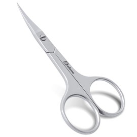 Midlion - Tijeras para cutículas de acero inoxidable multiusos para manicura, pedicura, belleza para uñas, cejas, pestañas y piel seca, hoja curvada 3