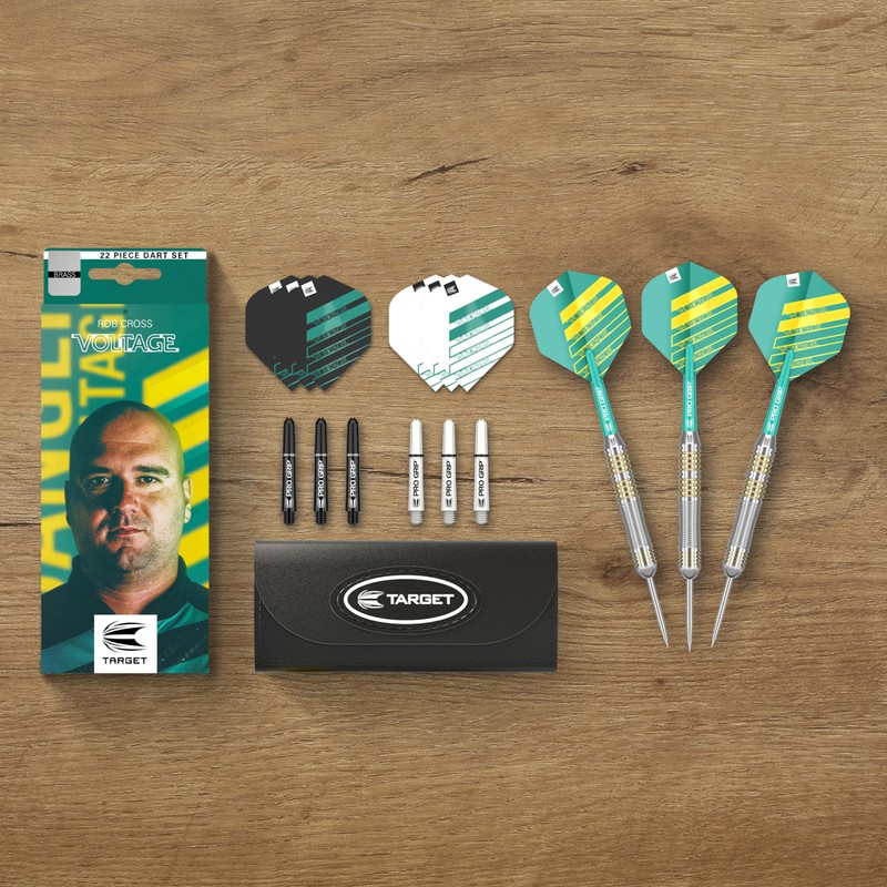 Target Darts Rob Cross 22G Brass Steel Tip Darts Set
