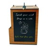 SHUMEI Wooden Donation Box with Writing Surface Ideal for Fundraisers,
