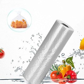 Efforias 9" X 14" X 18" Polythene Bags on a Roll - Clear Plastic Counter Bags for Fruit, Veg, Food & Meat (1 Roll)