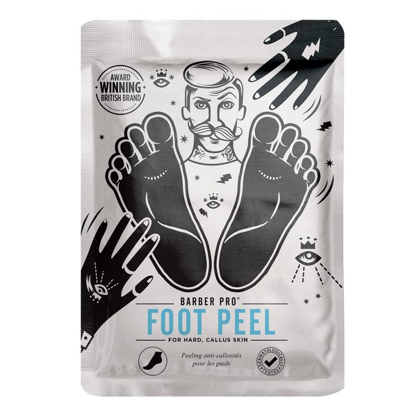 BARBER PRO FOOT PEEL Mask | UK SIZE 10 | Dead Skin Remover for Feet | Vegan Foot Peel Mask for Baby Soft Feet | Cracked Heel Repair | Exfoliating Socks | Foot Mask Peel |