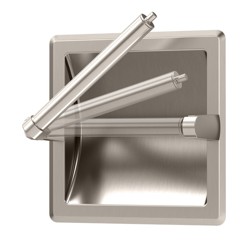 Gatco 751 Recessed Pivoting Toilet Paper Holder, Wall Mounted, Heavy