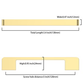 Asidrama 10 Pack 5 Inch(128mm) Brushed Gold Cabinet Pulls Gold Kitchen Cabinet Handles, Cabinet Pulls Kitchen Cabinet Hardware for Cupboard Drawer Handles